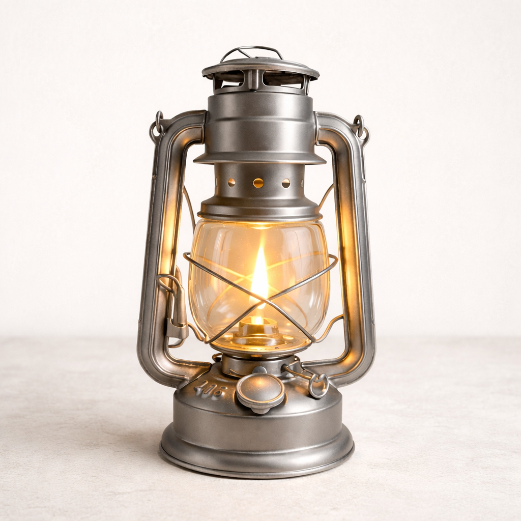 Vintage Kerosene Lamp فانوس كيروسين معدني وزجاجي – تصميم كلاسيكي وأنيق