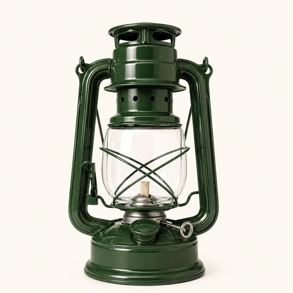 Vintage Kerosene Lamp فانوس كيروسين معدني وزجاجي – تصميم كلاسيكي وأنيق