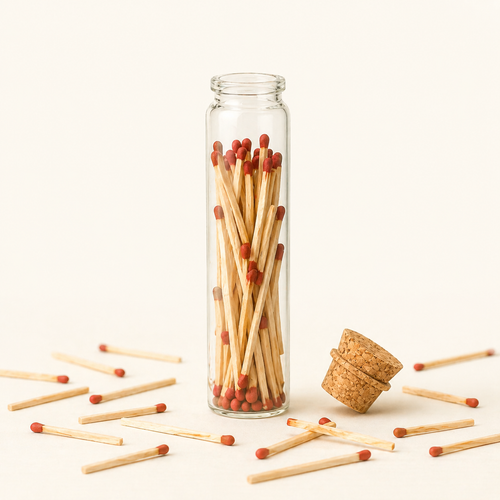Luxury Match Bottle – 50 Premium Wooden Matches in Glass JarLuxury Match Bottle – 50 Premium Wooden Matches in Glass Jar