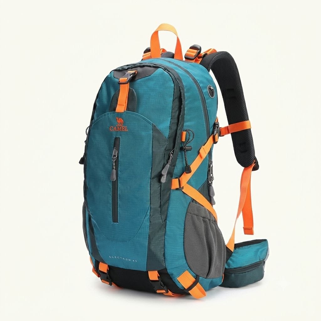 Camel 40L Waterproof Hiking Backpack Ultralight Design with Rain Cover for Camping Trekking Travel